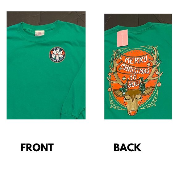 Merry Christmas To You Tee Shirt Long Sleeve Itsa Girl Thing Size Medium - Picture 2 of 3